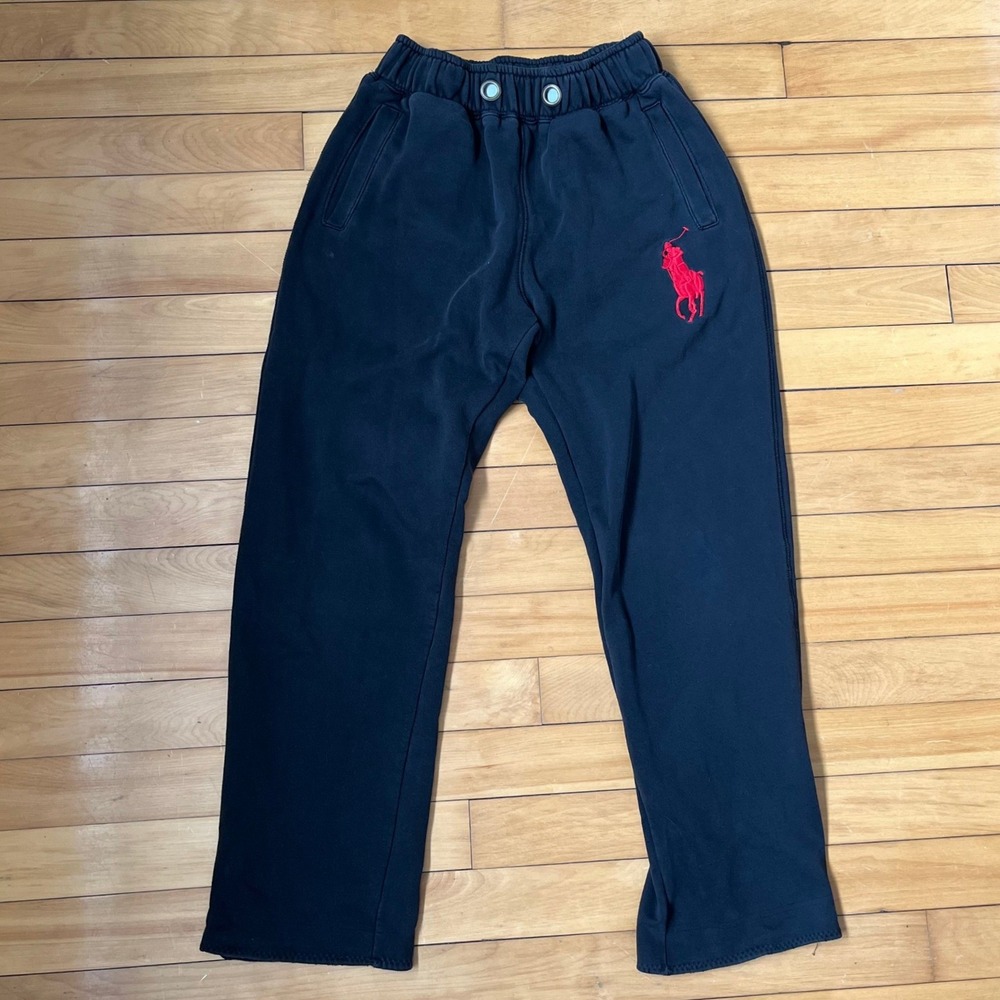 Polo Ralph Lauren Mens Navy Blue Big Pony Sweatpants Red Logo Size Medium